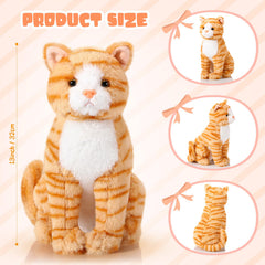 Libima orange cat plush close-up fur texture, soft and durable for everyday play.