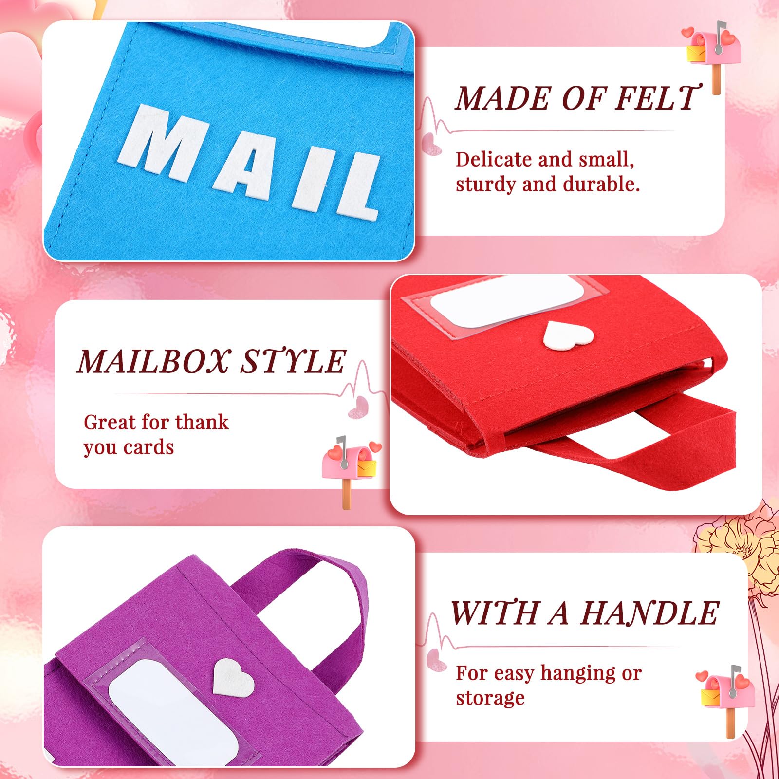 Libima felt mailbox closeup reveals soft texture and sturdy felt construction.