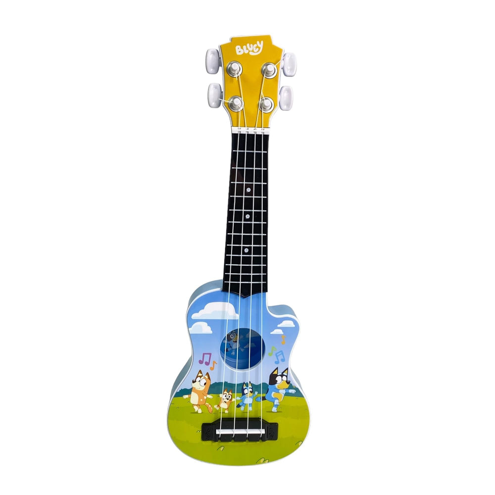 License 2 Play Bluey 16-Inch Ukulele packaging image highlights easy gifting.