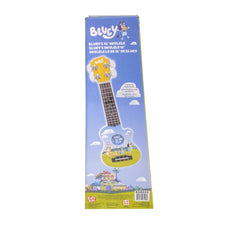 License 2 Play Bluey 16-Inch Ukulele strings close-up highlights tunable strings.