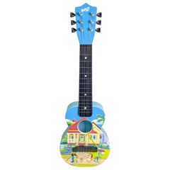 License 2 Play Bluey 21-inch guitar front view, child-friendly design for imaginative music play