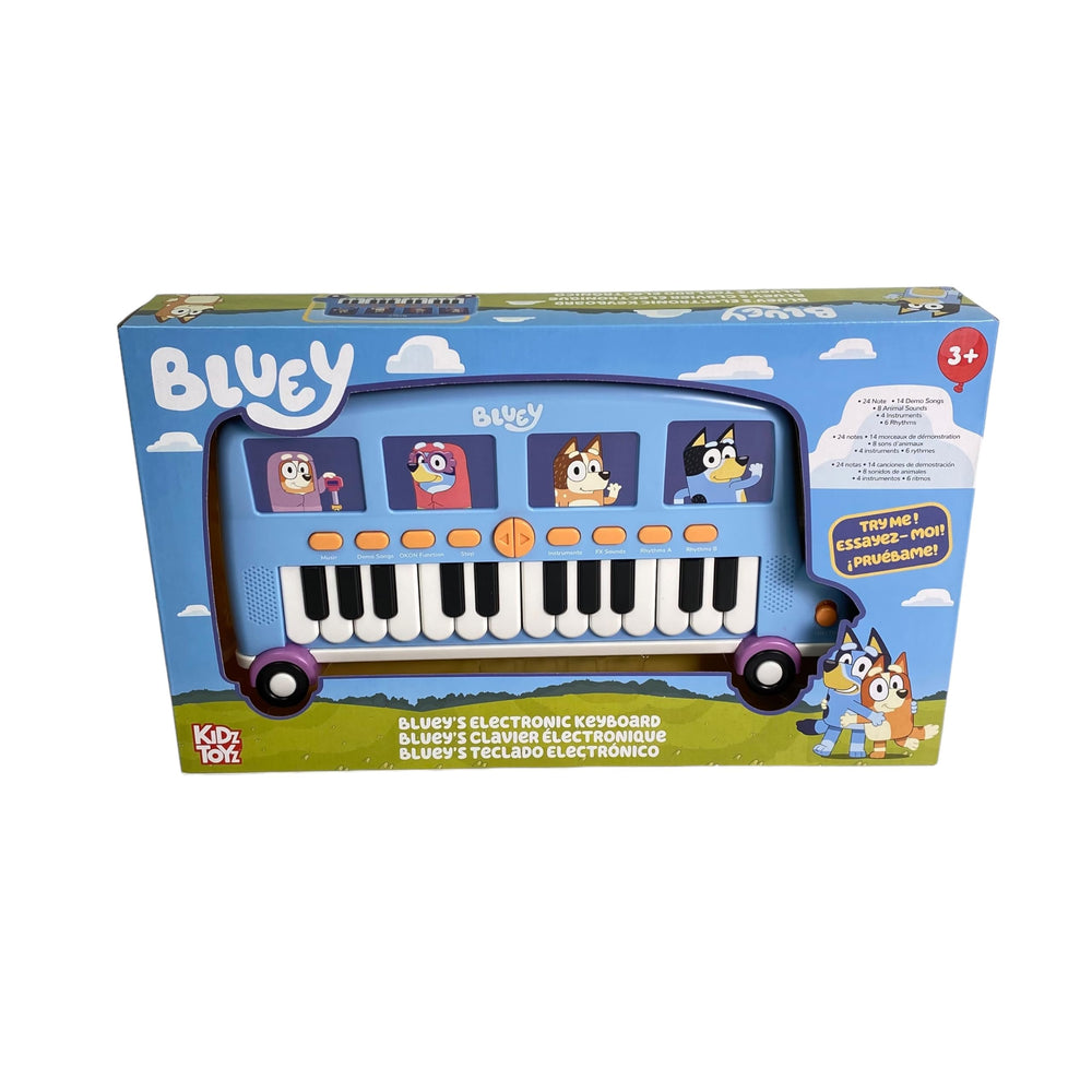 LICENSE 2 PLAY Bluey Bus Keyboard front view encourages playful musical exploration.
