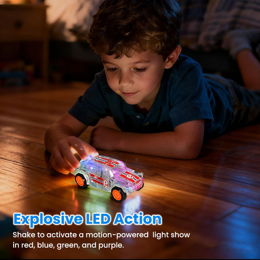 LIDI pull back race car side view highlighting durable, kid-friendly construction.