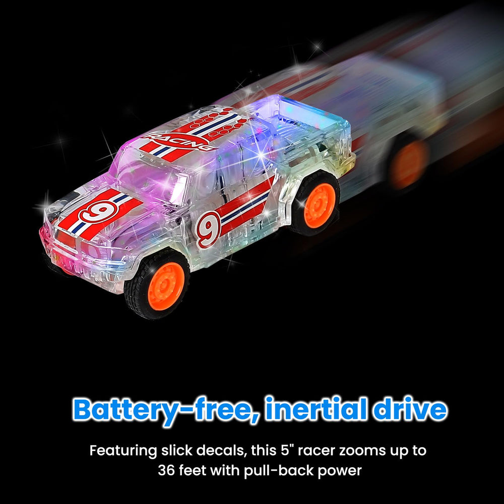LIDI glow effect emphasizes quick learning through hand-eye coordination during races.