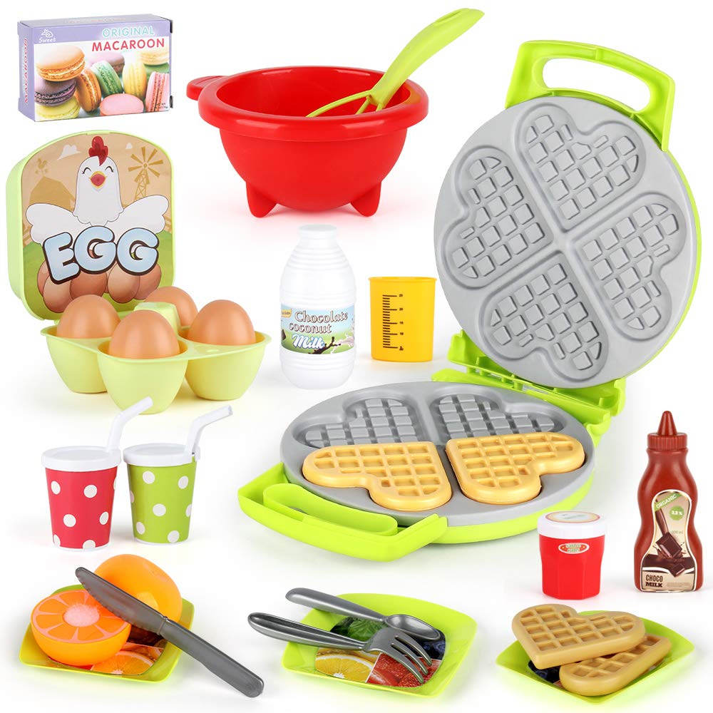 LiDi RC waffle play food set collection for imaginative pretend meals and fine motor practice.