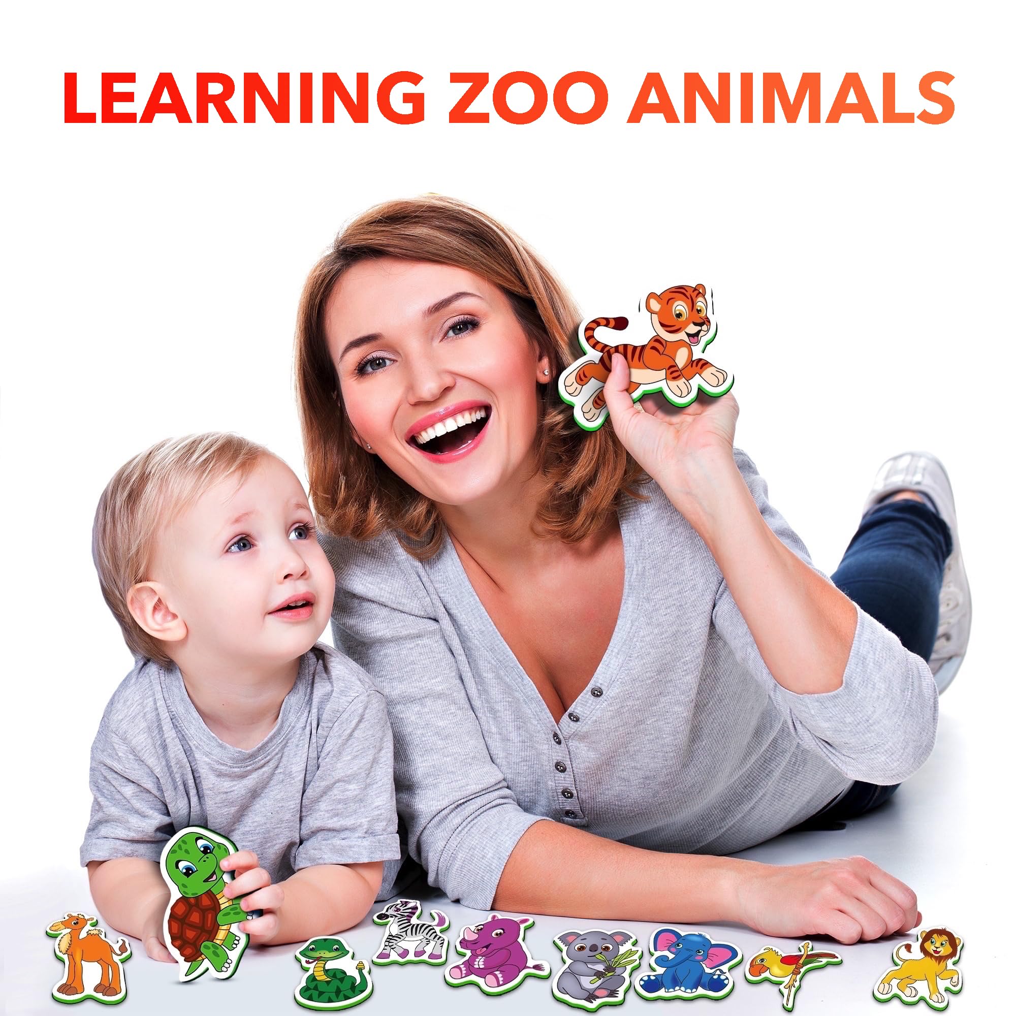 LIENO ROSIO tiger on fridge magnet boosts animal recognition and storytelling
