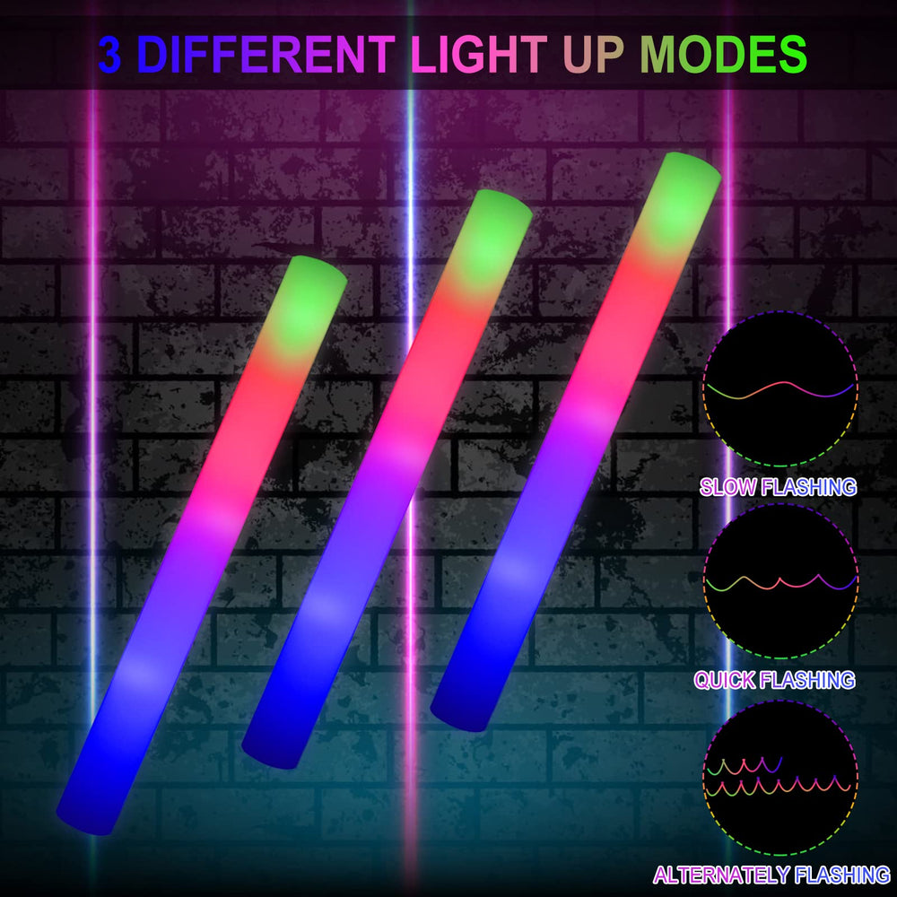 LifBetter LED foam sticks show green red and blue modes for parties