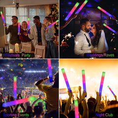 LifBetter party scene lit by color-changing sticks