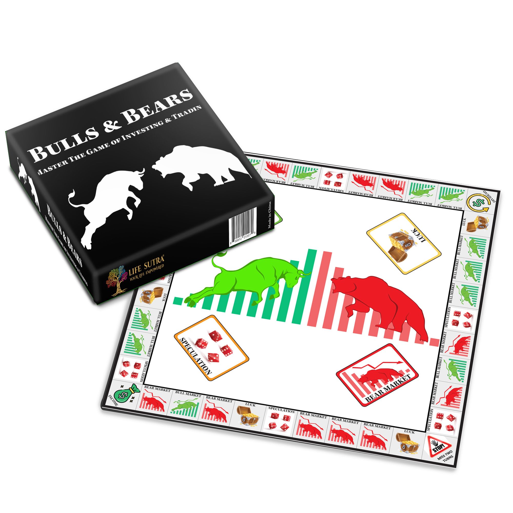Life Sutra Bulls & Bears deck of cards illustrates market events, boosting strategic thinking.