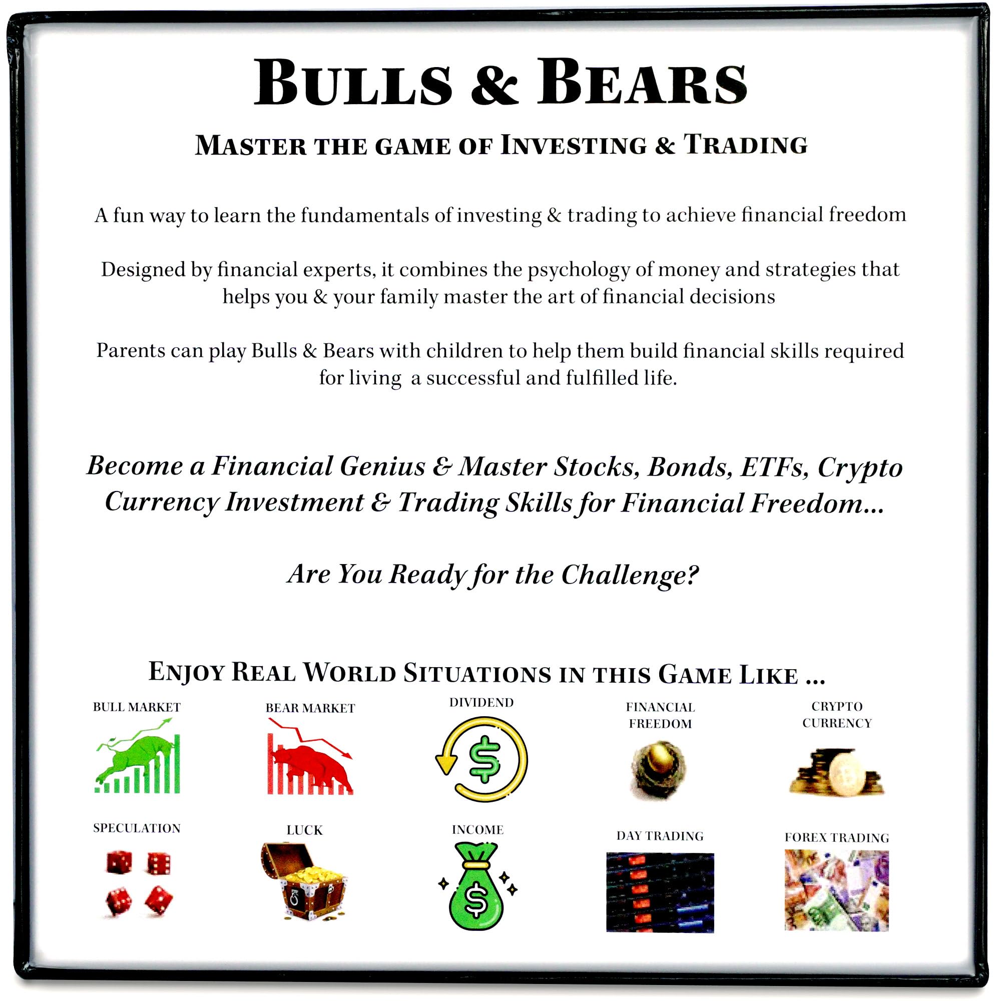 Life Sutra Bulls & Bears player boards organize turns and track portfolios during play.