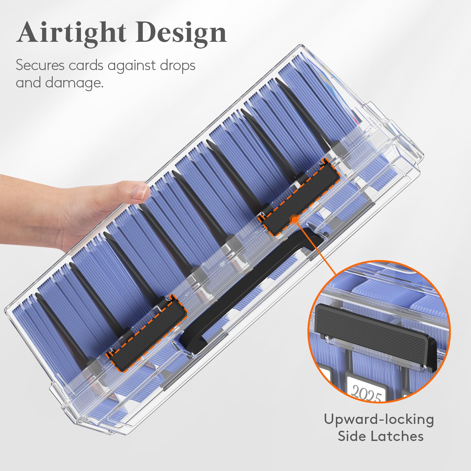 Lifewit large capacity holds up to 180 toploaders for quick access.