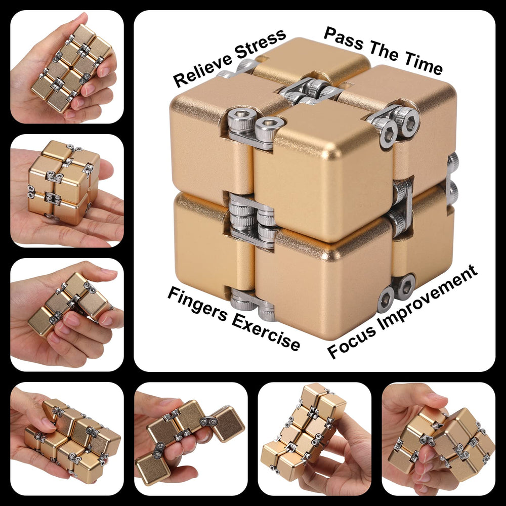 Lifidea Infinity Cube Gold palm-sized design for on-the-go use.