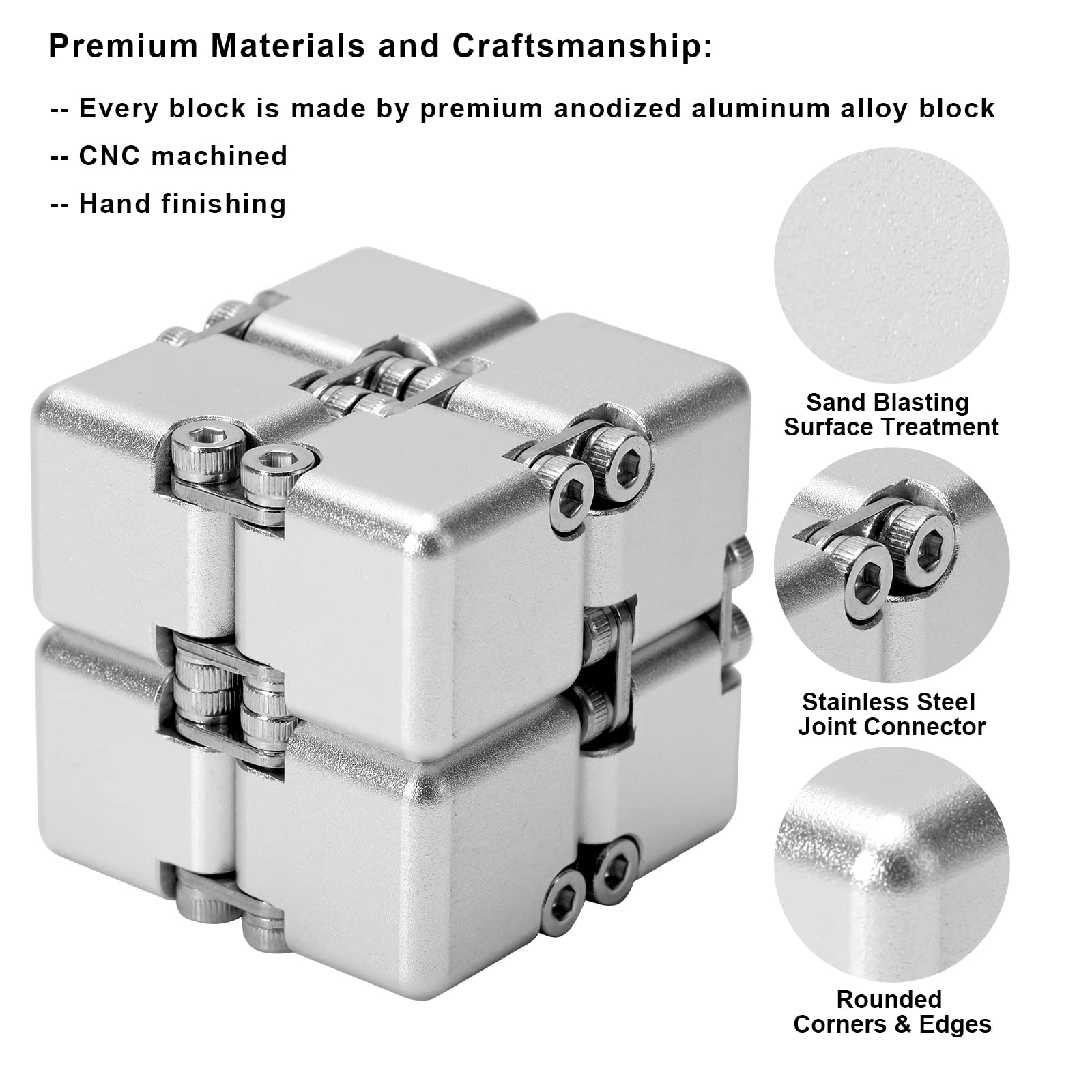 Lifidea Infinity Cube in silver, top view highlighting compact pocket-friendly design