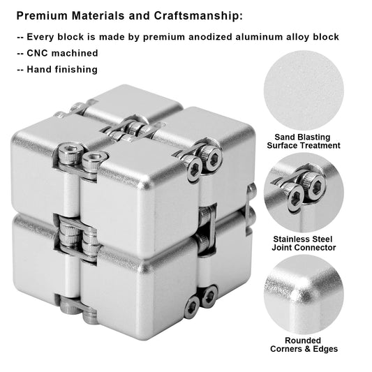 Lifidea Infinity Cube in silver, top view highlighting compact pocket-friendly design