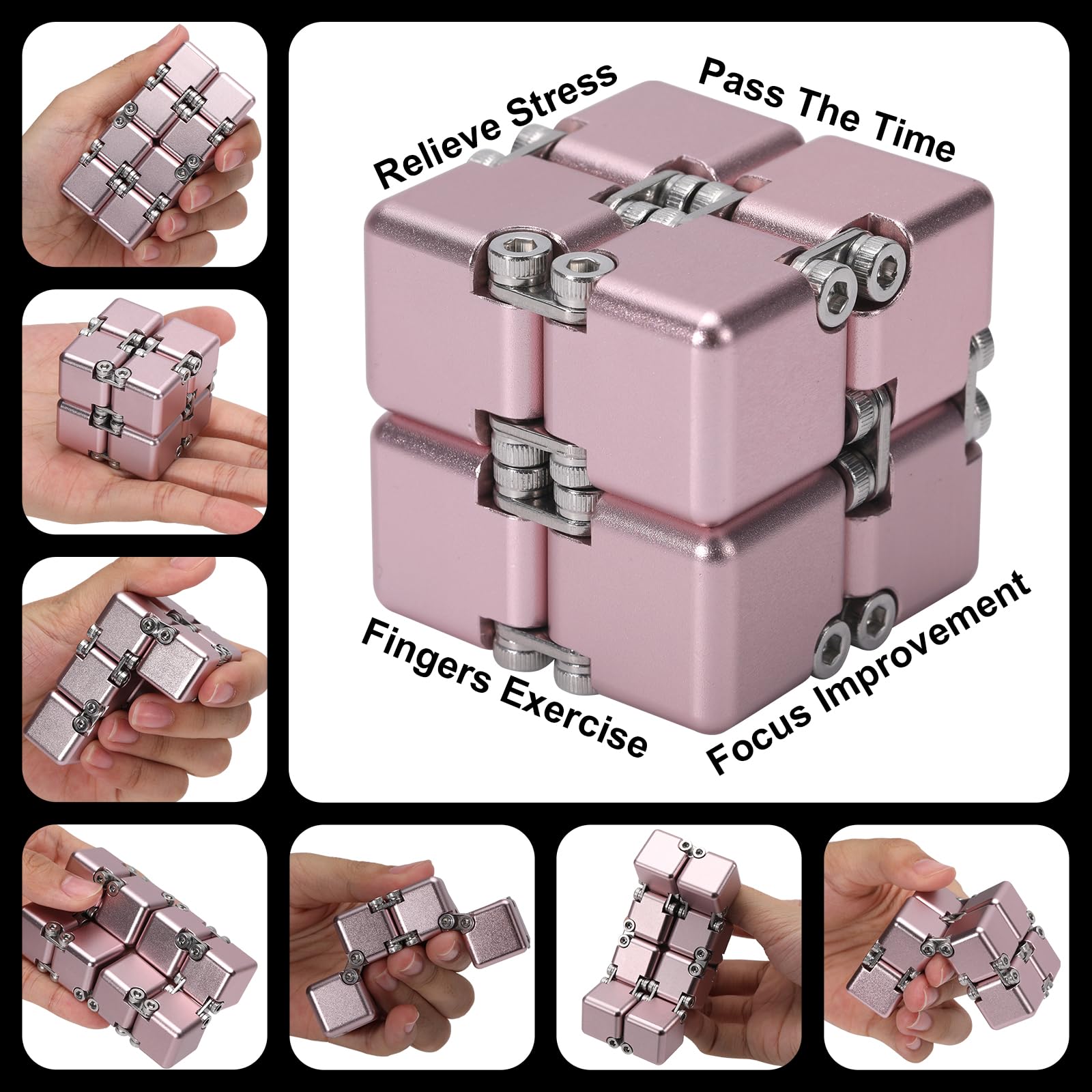 Lifidea Infinity Cube Pink desk setup highlighting a focus-friendly gadget