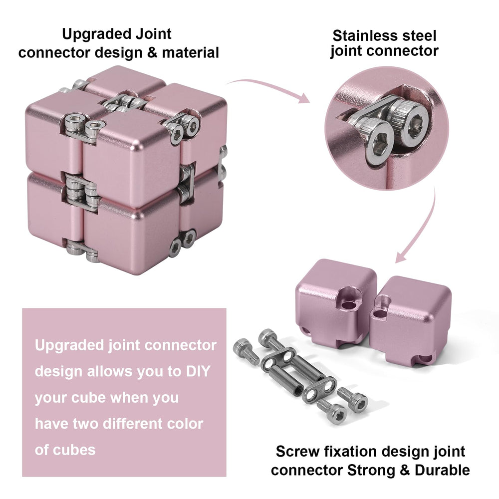 Lifidea Infinity Cube Pink handheld use for portable stress relief
