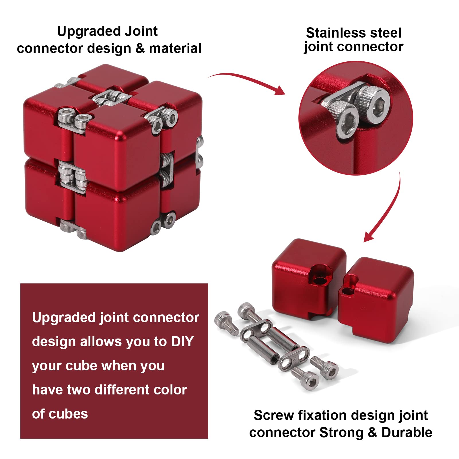 Lifidea Infinity Cube red close-up reveals tactile grinding surface