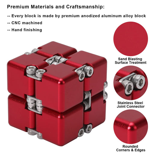 Lifidea Infinity Cube red side view showing compact size for on-the-go focus