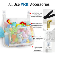 Ligereza Bath Toy Organizer features two side pockets for quick-access essentials.
