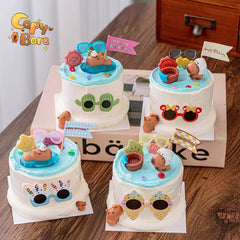 Lighibeuty capybara dashboard figures: adorable resin animals for car decor and gifts.
