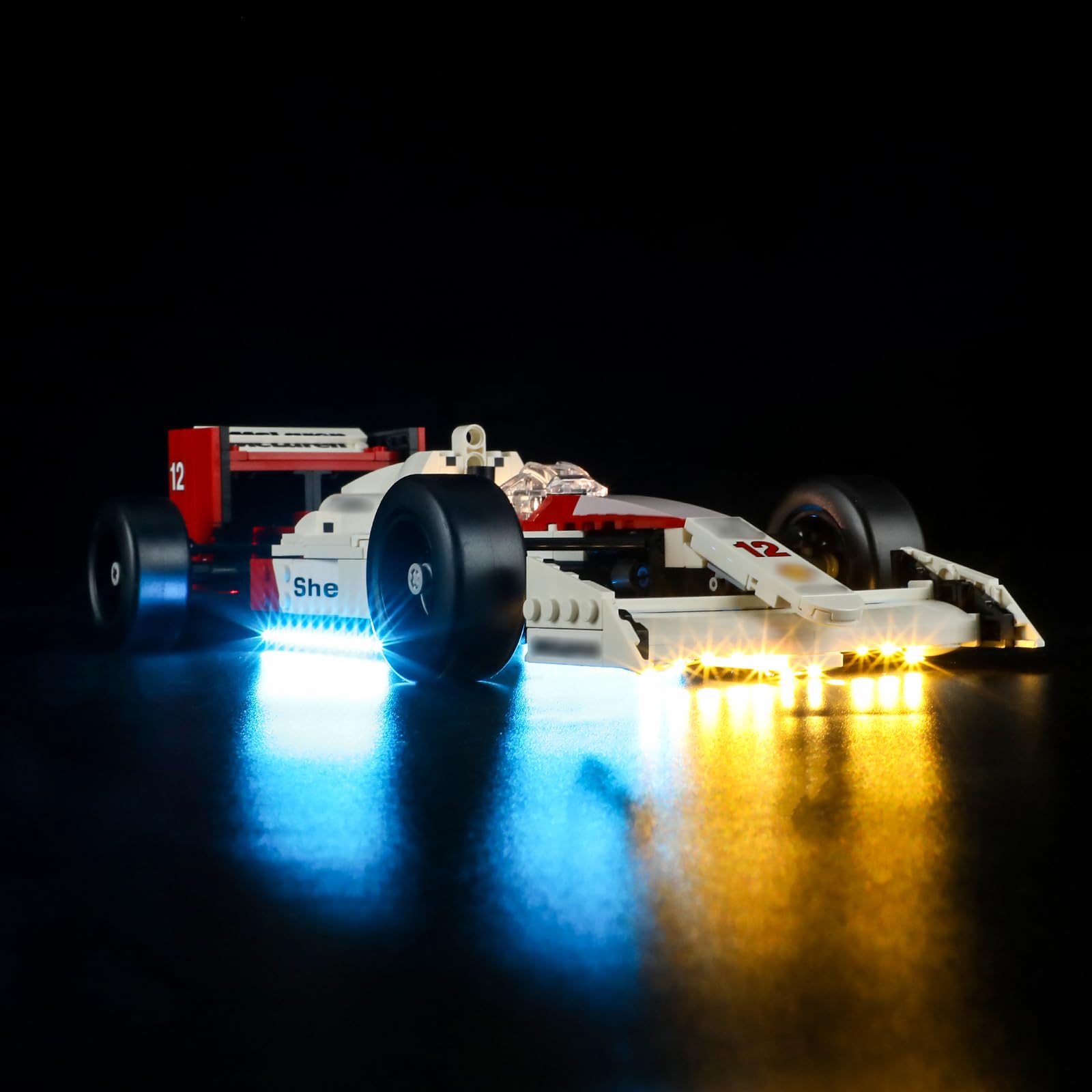 Lightailing McLaren MP4/4 LED kit front view for vivid display lighting.