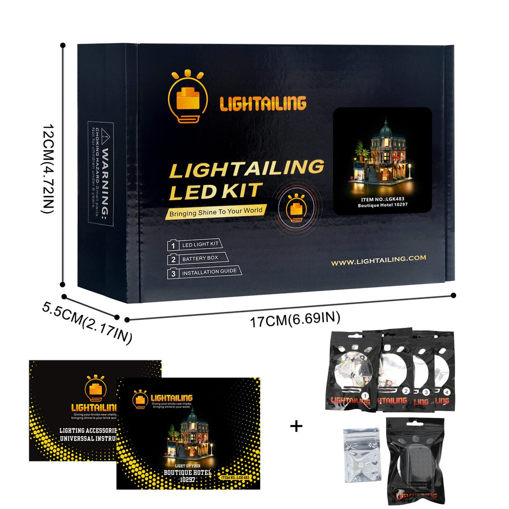 LIGHTAILING night display highlights boutique hotel lights on any shelf.