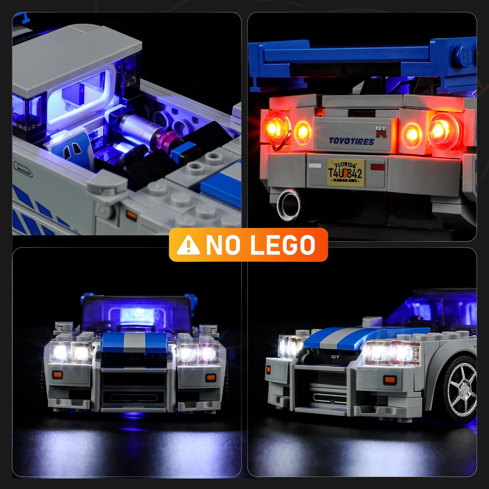 LIGHTAILING Nissan Skyline GT-R34 LED kit USB light for vivid brick illumination