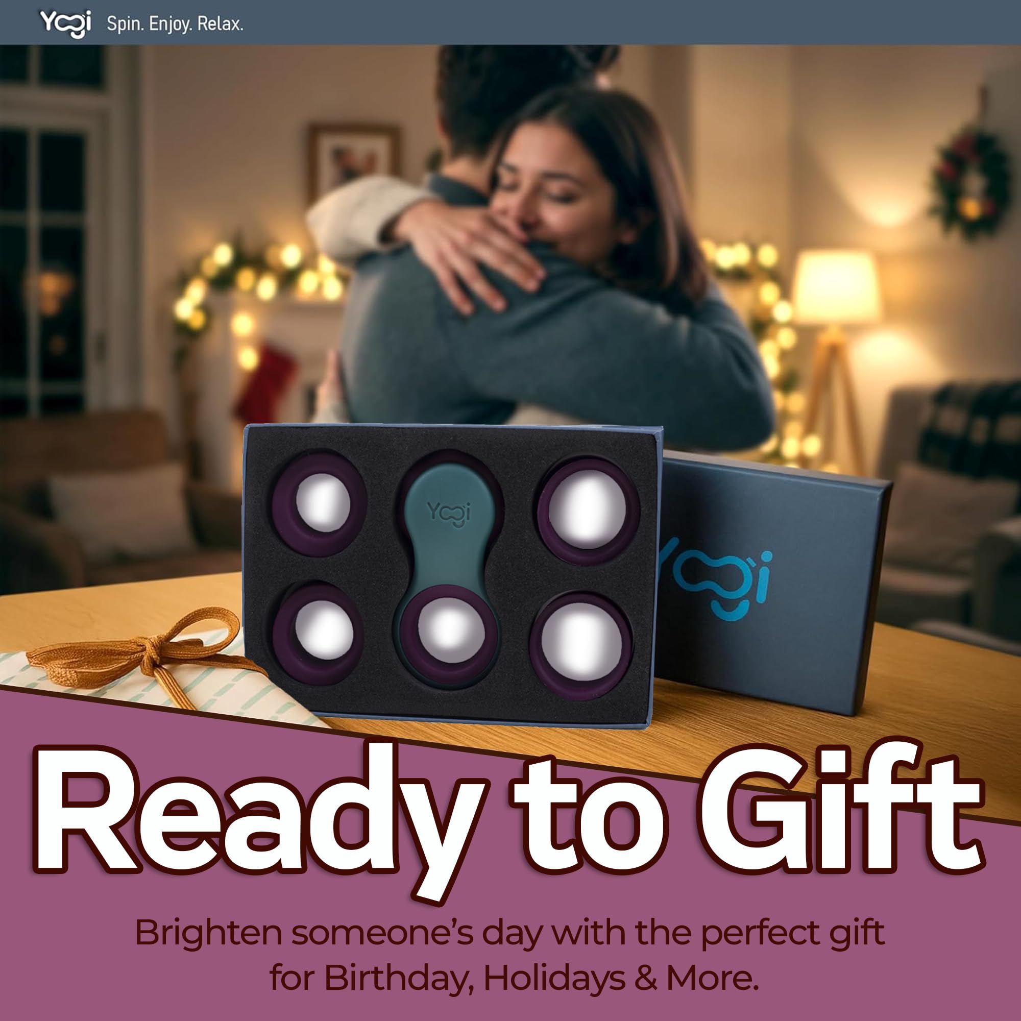 LIGHTBULB IDEAS Yogi Fidget Toy gift-ready package for holidays.