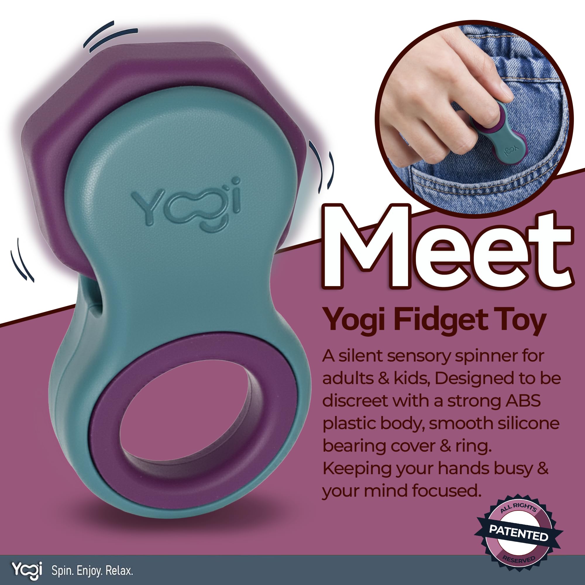 LIGHTBULB IDEAS Yogi Fidget Toy ring pack with five rings for all ages.