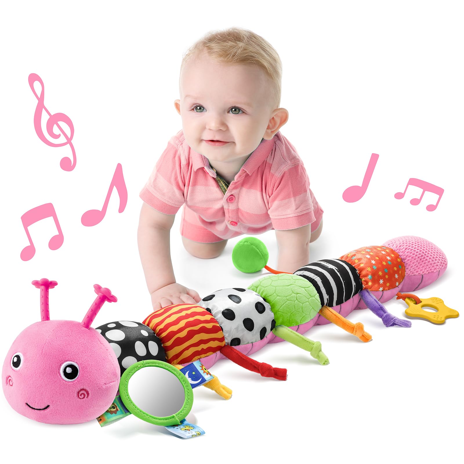 LIGHTDESIRE musical caterpillar head melody soothes and engages newborns during quiet time