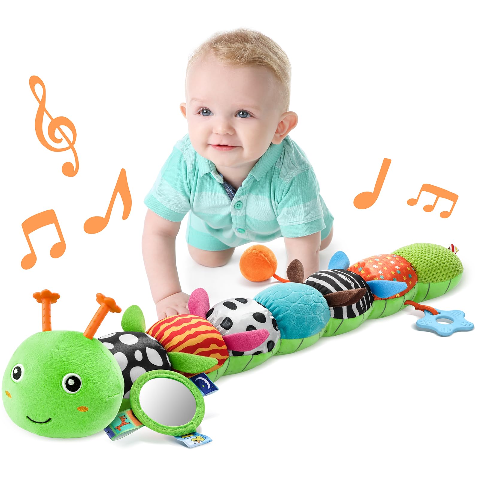 LIGHTDESIRE Baby Musical Caterpillar, head-melody for soothing play during tummy time