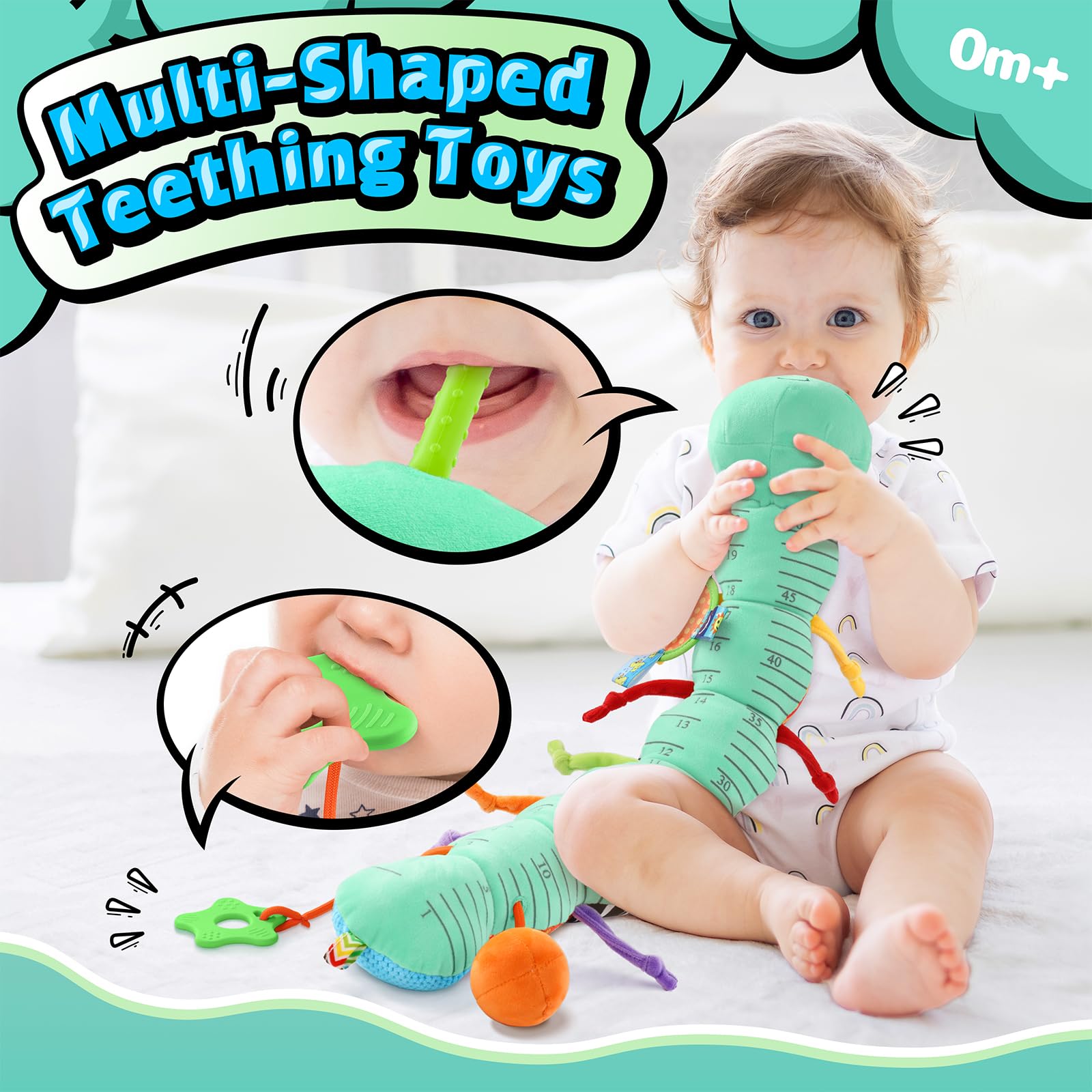 LIGHTDESIRE teething-crinkle textures soothe gums during sensory exploration