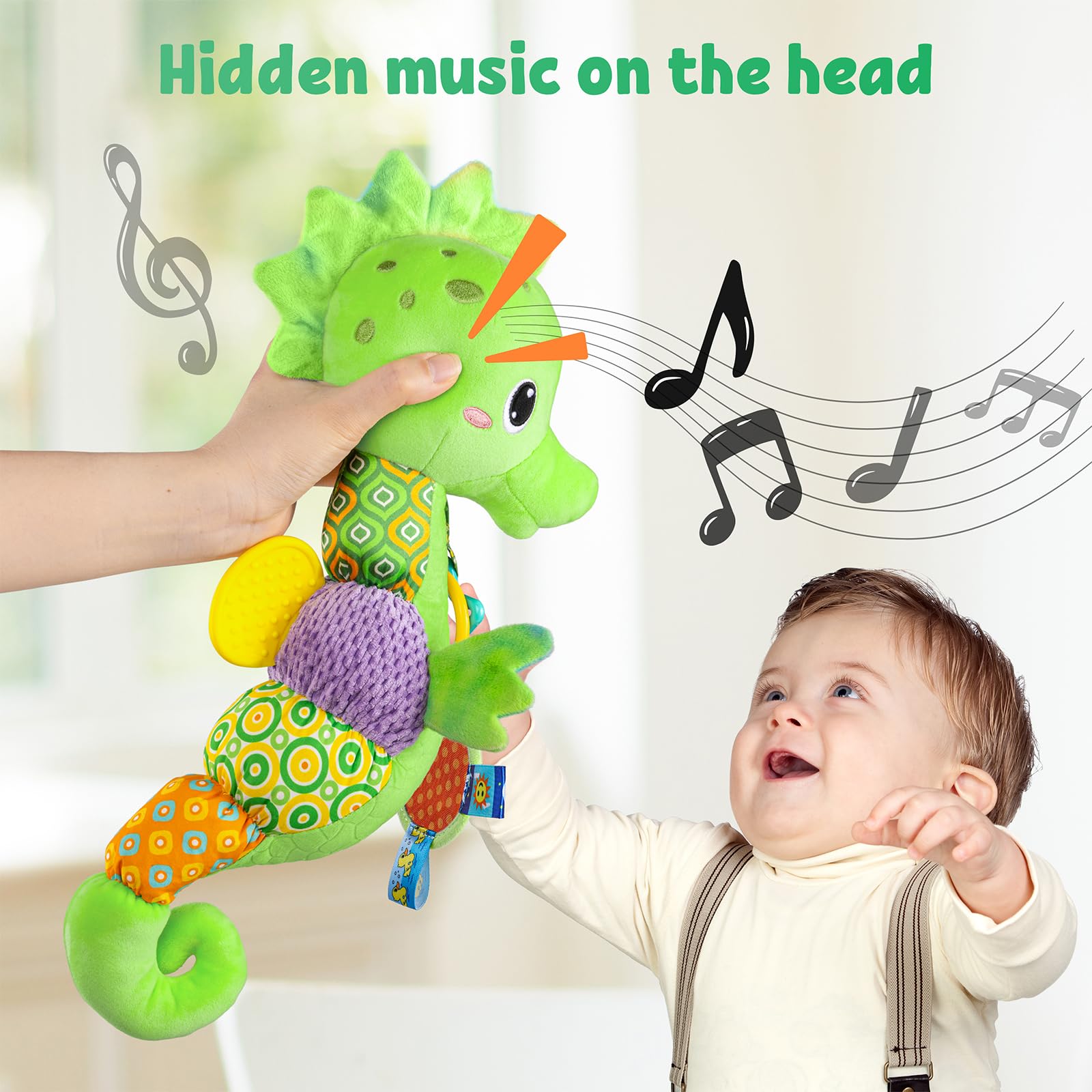 LightDesire Seahorse Mirror Crinkle texture boosts visual exploration and auditory curiosity.