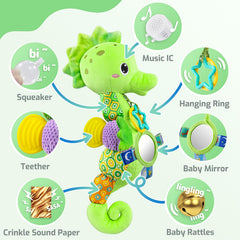 LightDesire Seahorse Teething Plush provides safe chewing comfort for teething babies.