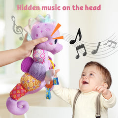 LIGHTDESIRE seahorse toy crinkle texture supports tactile exploration for babies.