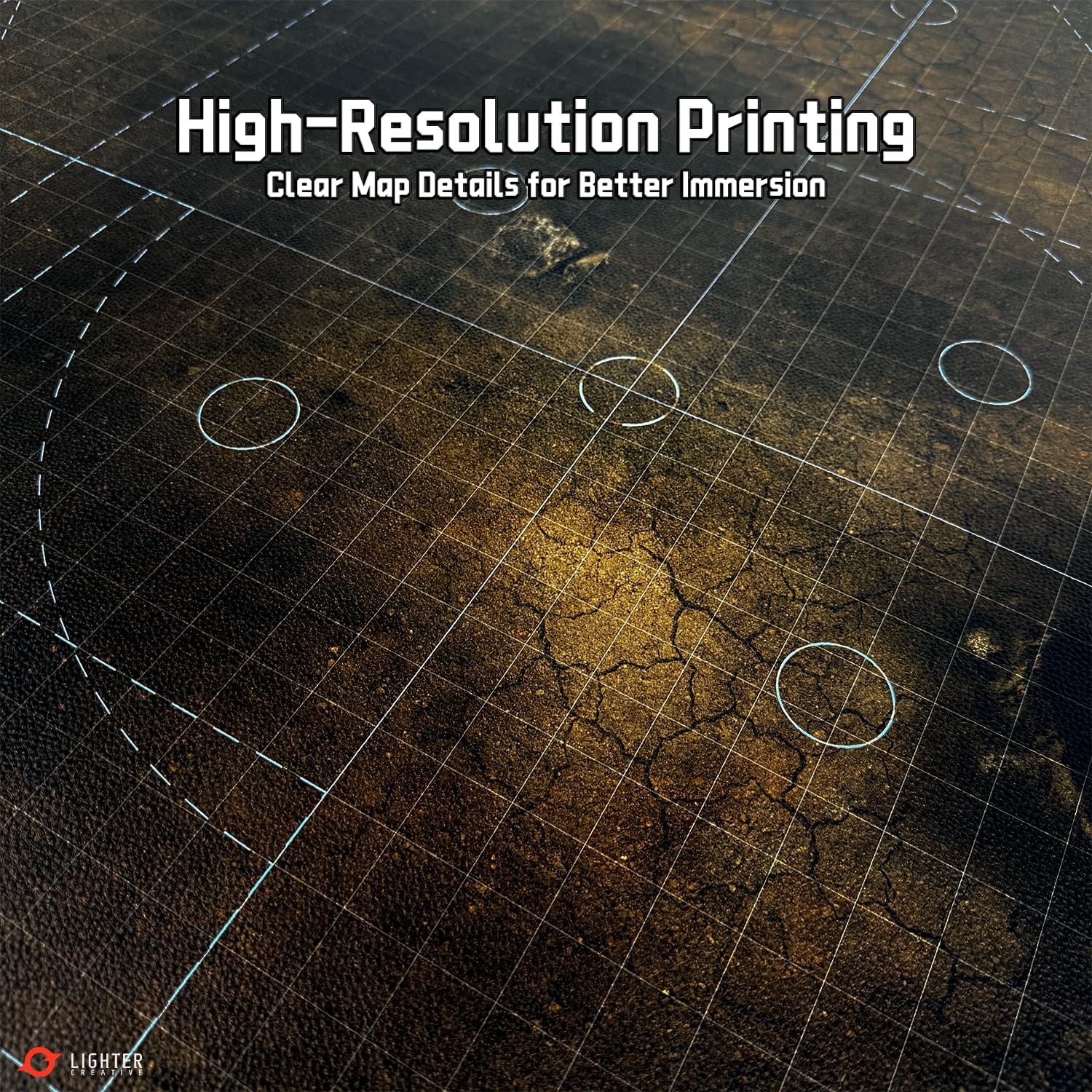 Lighter Creative battle mat grid rulers emphasize precise deployment and terrain placement