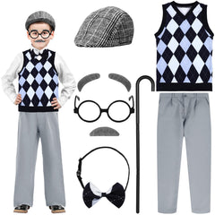 Liitrsh grandpa costume vest and pants set for a playful retro look for Halloween