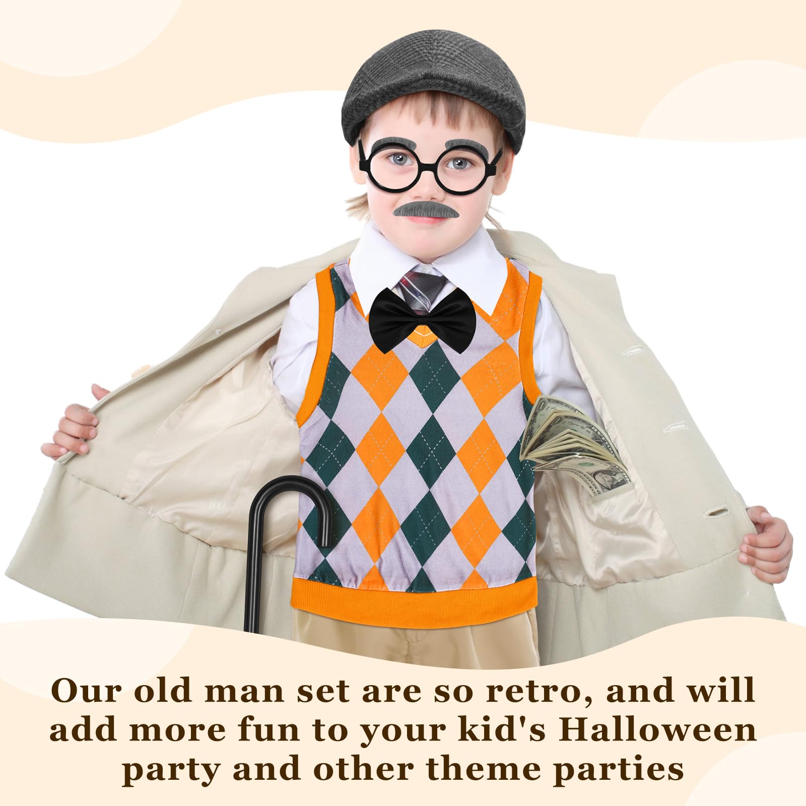 Liitrsh eyeglasses frame, black accessory to enhance vintage grandpa disguise.