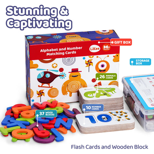 LiKee abc sight words wooden cards – supports matching and language development for toddlers.