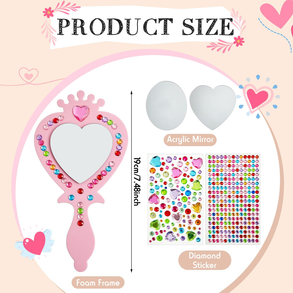 Liliful diamond sticker sheets add colorful sparkle to princess mirror crafts.