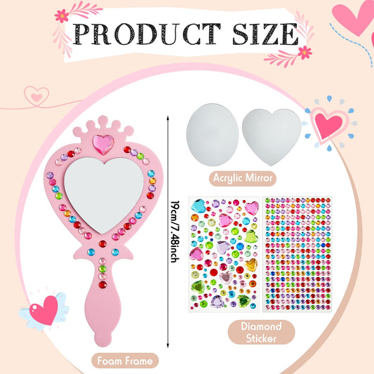 Liliful diamond sticker sheets add colorful sparkle to princess mirror crafts.