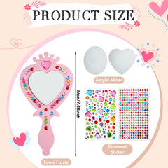 Liliful diamond sticker sheets add colorful sparkle to princess mirror crafts.