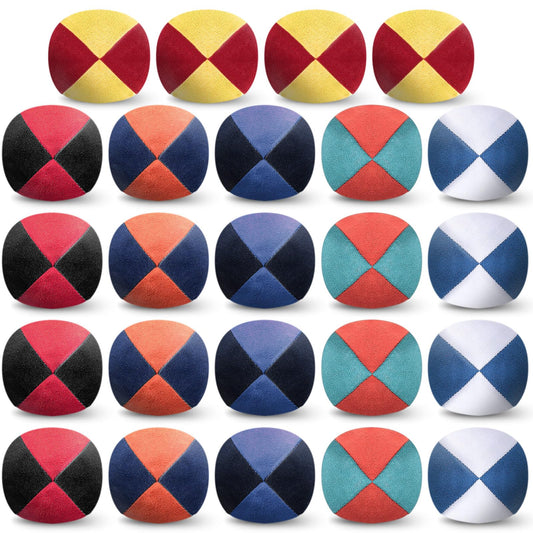 Liliful footbag 24-piece multicolor set for indoor play