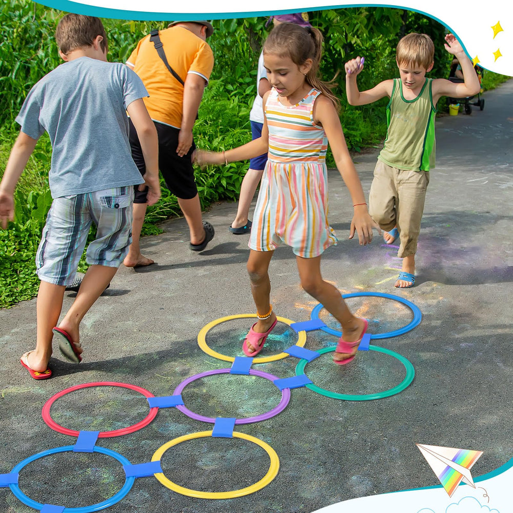 Liliful storage bags keep the hopscotch set organized and portable