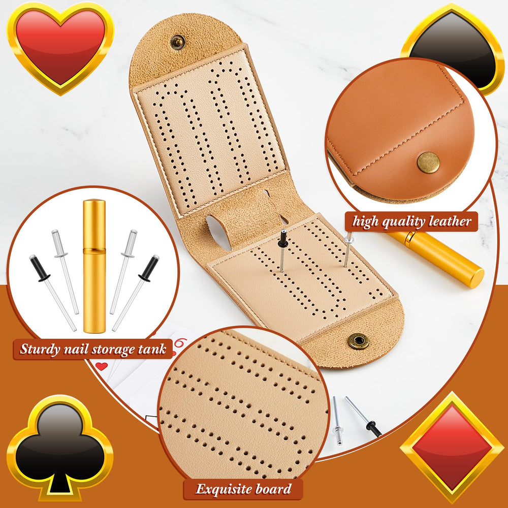 Liliful leather travel cribbage board durable and stylish for adventures