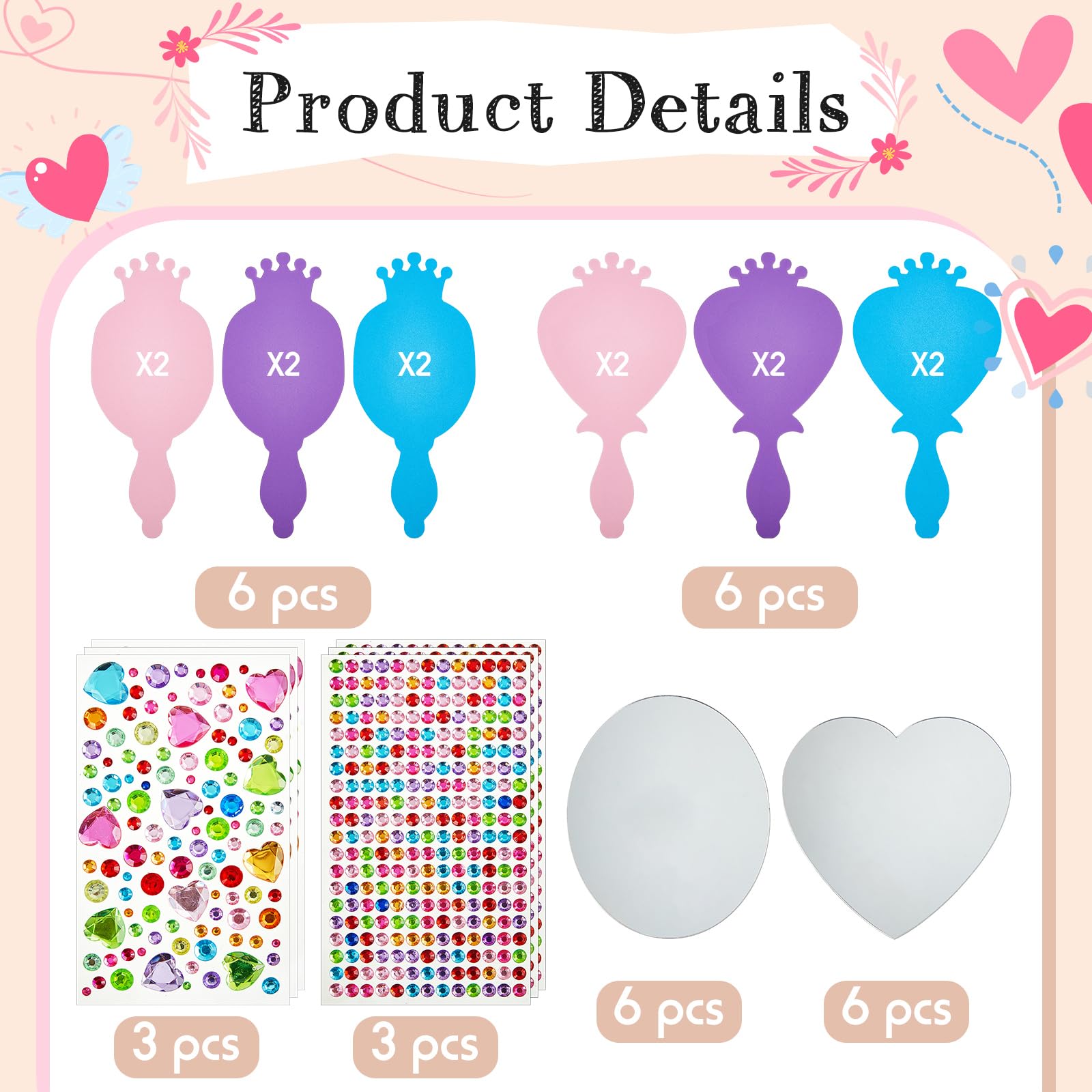 Liliful princess foam mirror frames provide safe, kid-friendly crafting material.