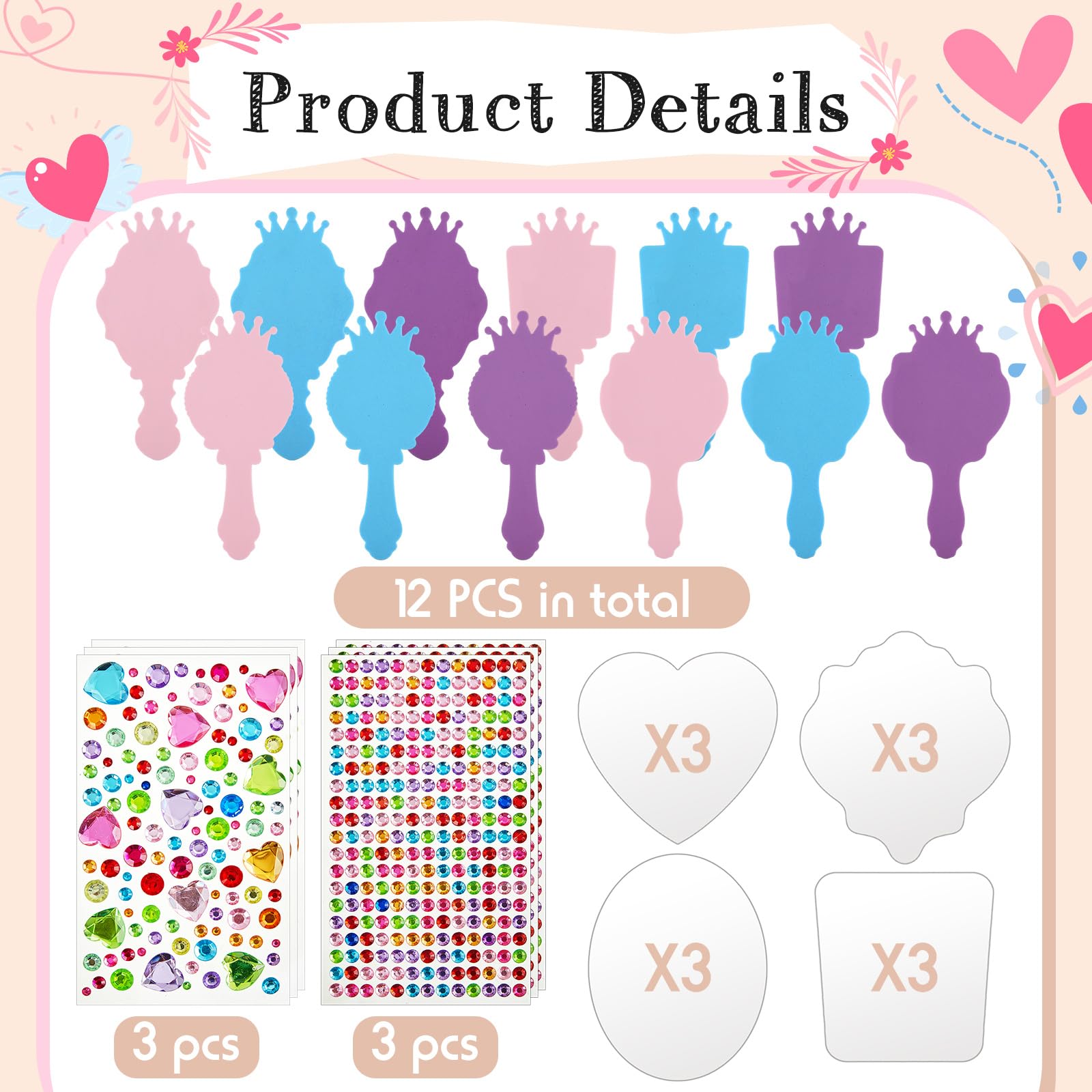 Liliful foam mirror frames in four shapes for creative decorating