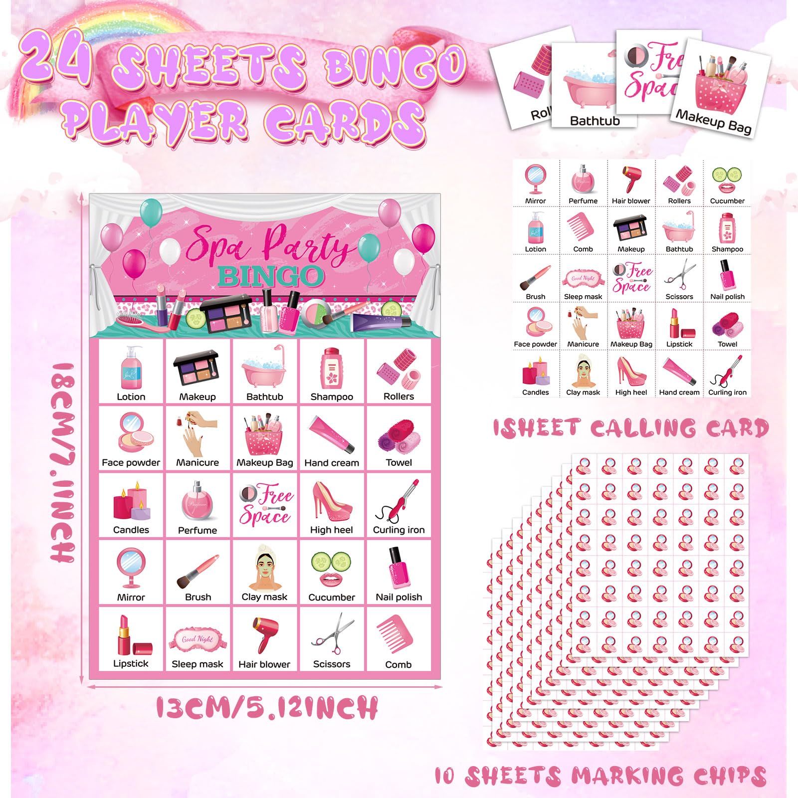 Liliful spa party bingo markers provide clear coverage for quick marking