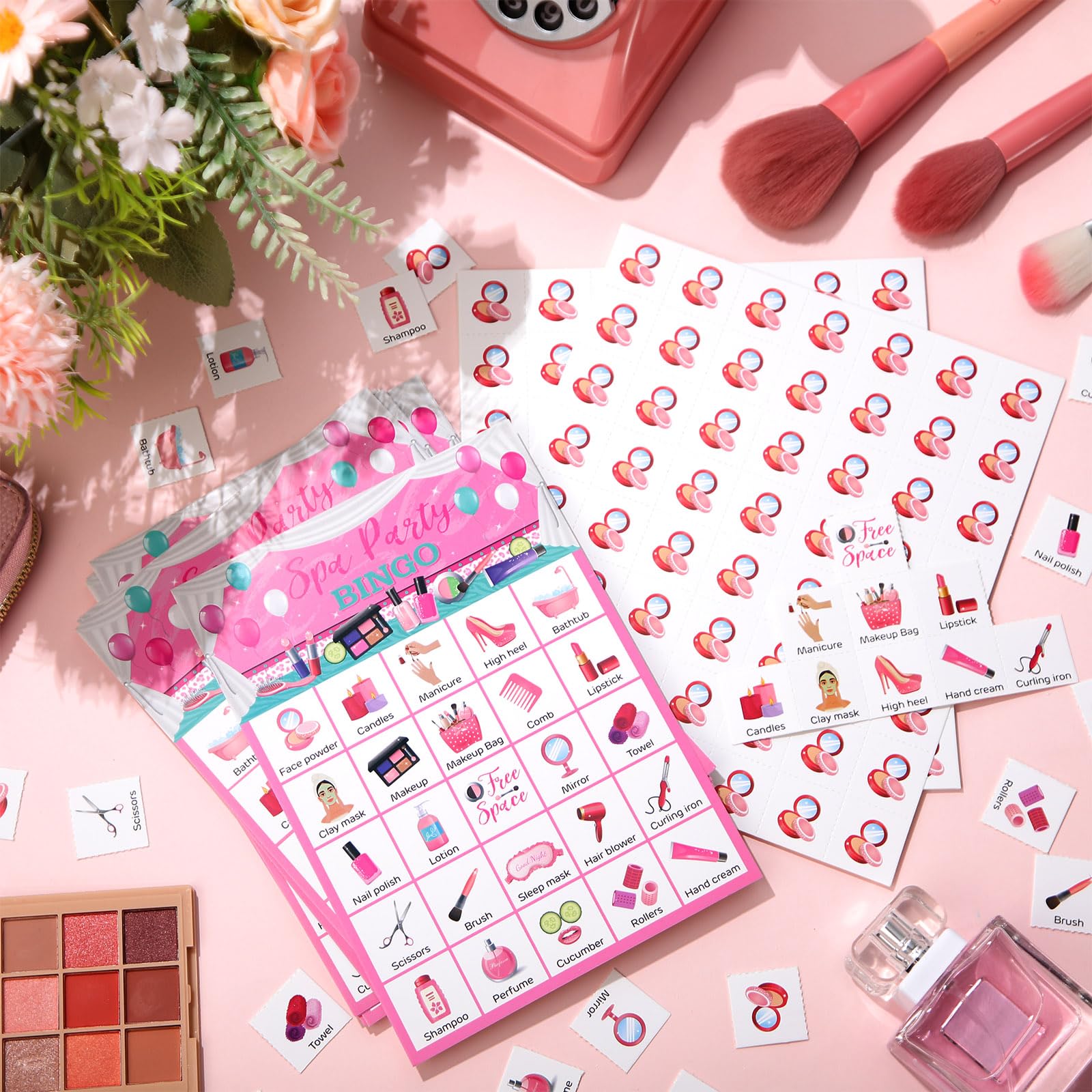 Liliful spa-themed pattern cards showcase cucumber and mask motifs