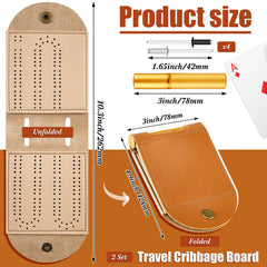 Liliful travel cribbage board unfolded with ample playing space for group games
